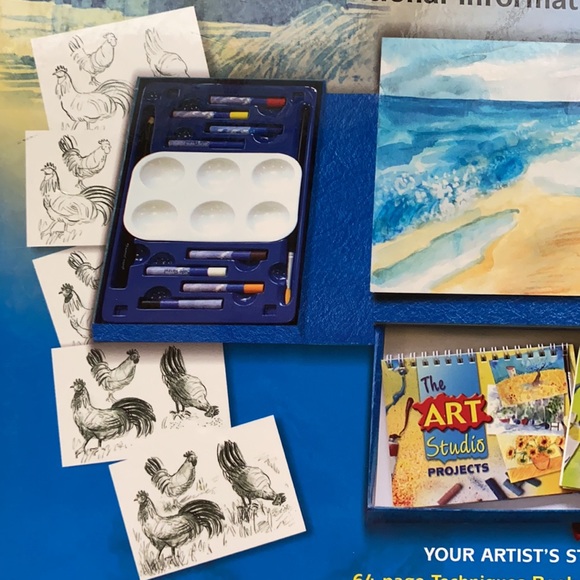 NEW kids Watercolor art kit Studio Book w/paint educational learn how to paint - Picture 4 of 9